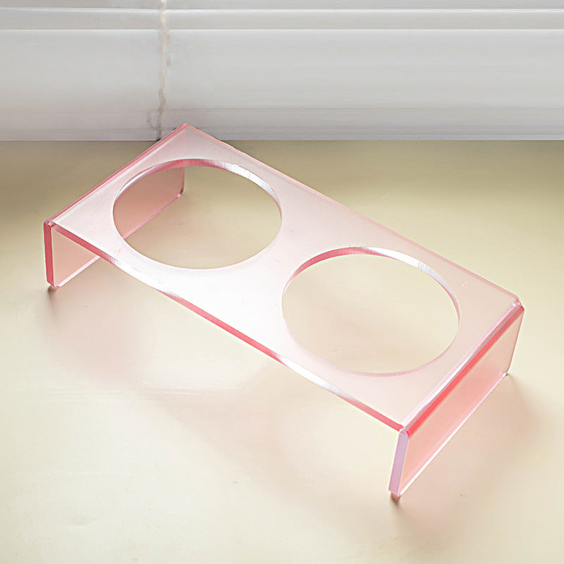 KFX-6495037 Acrylic Cat and Dog Bowl Rack with Anti-Tumble Design - Various Colors Available