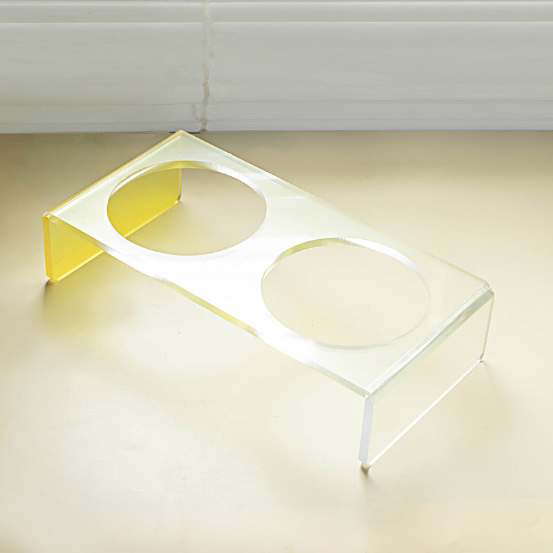KFX-6495037 Acrylic Cat and Dog Bowl Rack with Anti-Tumble Design - Various Colors Available
