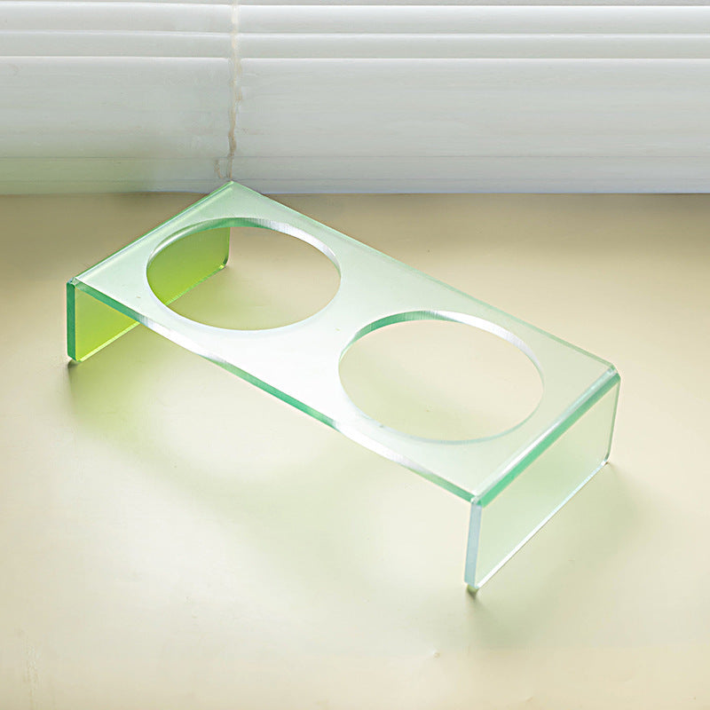 KFX-6495037 Acrylic Cat and Dog Bowl Rack with Anti-Tumble Design - Various Colors Available
