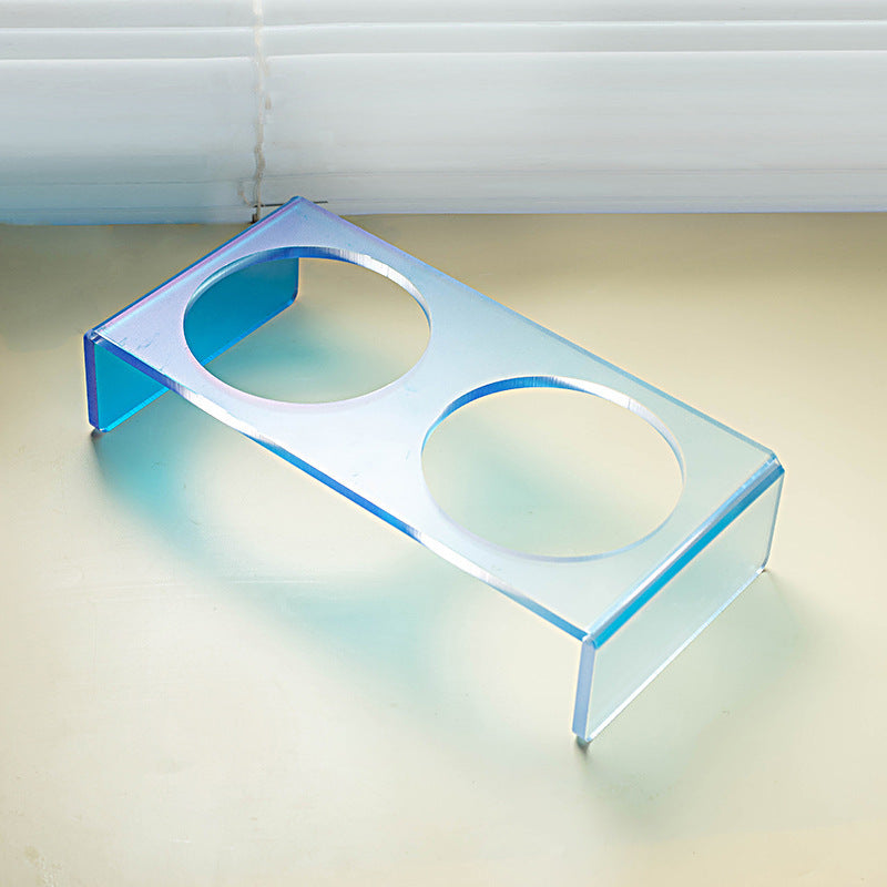 KFX-6495037 Acrylic Cat and Dog Bowl Rack with Anti-Tumble Design - Various Colors Available