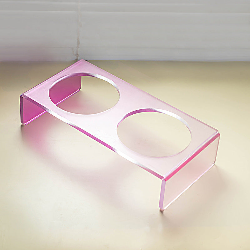 KFX-6495037 Acrylic Cat and Dog Bowl Rack with Anti-Tumble Design - Various Colors Available