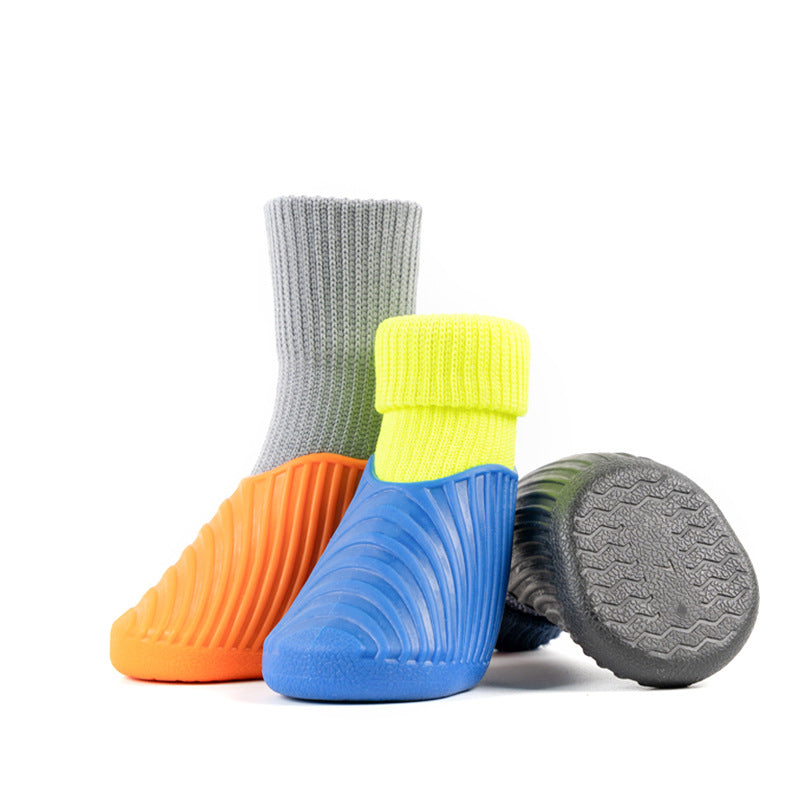 KFX-6495677 Pet Outdoor Sports Shoes with Anti-Slip Biomimetic Stripes for All Sizes