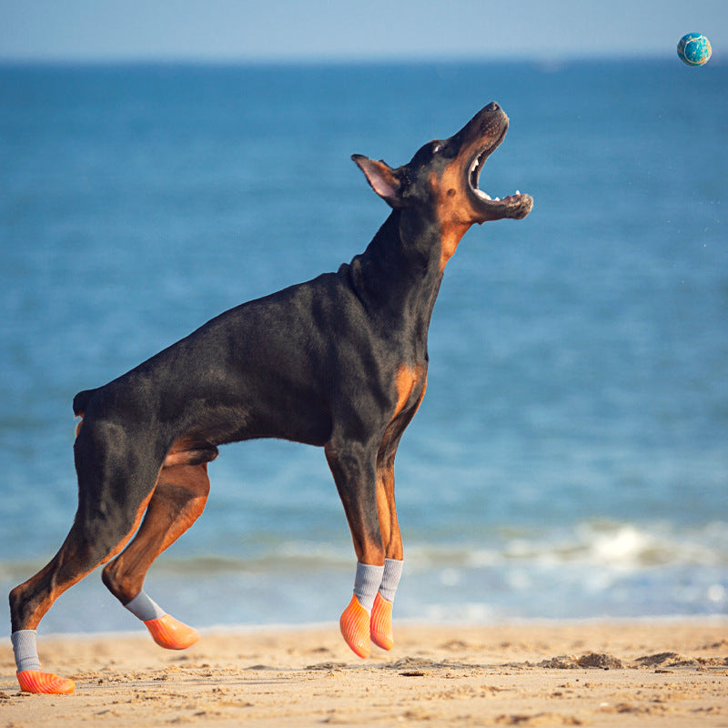 KFX-6495677 Pet Outdoor Sports Shoes with Anti-Slip Biomimetic Stripes for All Sizes