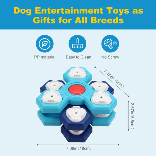 KFX-6496317 Interactive Dog Puzzle Toy - Treat Dispensing Slow Feeder for Pet Enrichment and IQ Training - Suitable for Small and Large Dogs