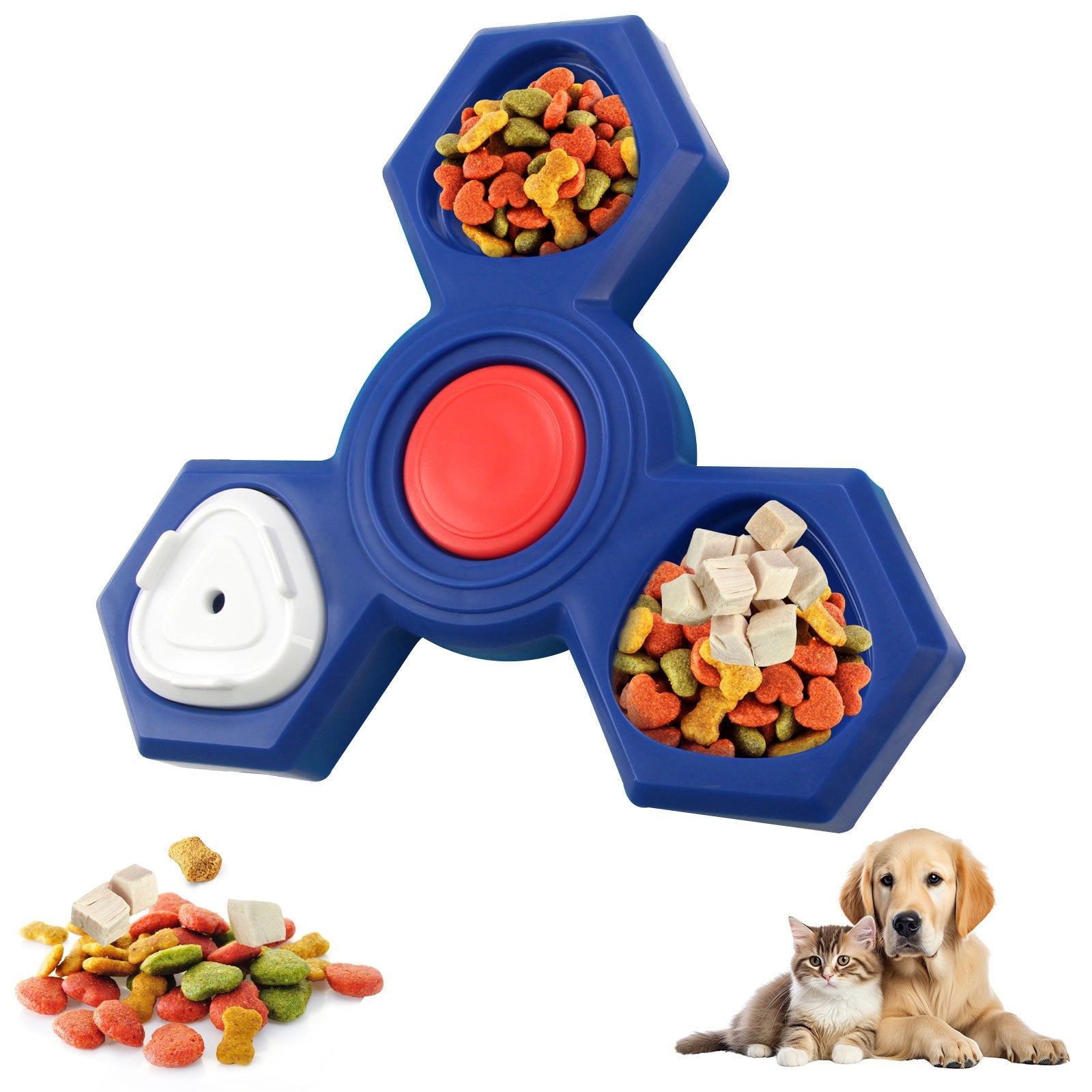 KFX-6496317 Interactive Dog Puzzle Toy - Treat Dispensing Slow Feeder for Pet Enrichment and IQ Training - Suitable for Small and Large Dogs