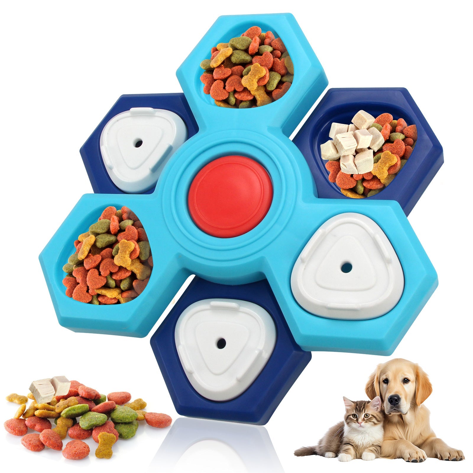 KFX-6496317 Interactive Dog Puzzle Toy - Treat Dispensing Slow Feeder for Pet Enrichment and IQ Training - Suitable for Small and Large Dogs