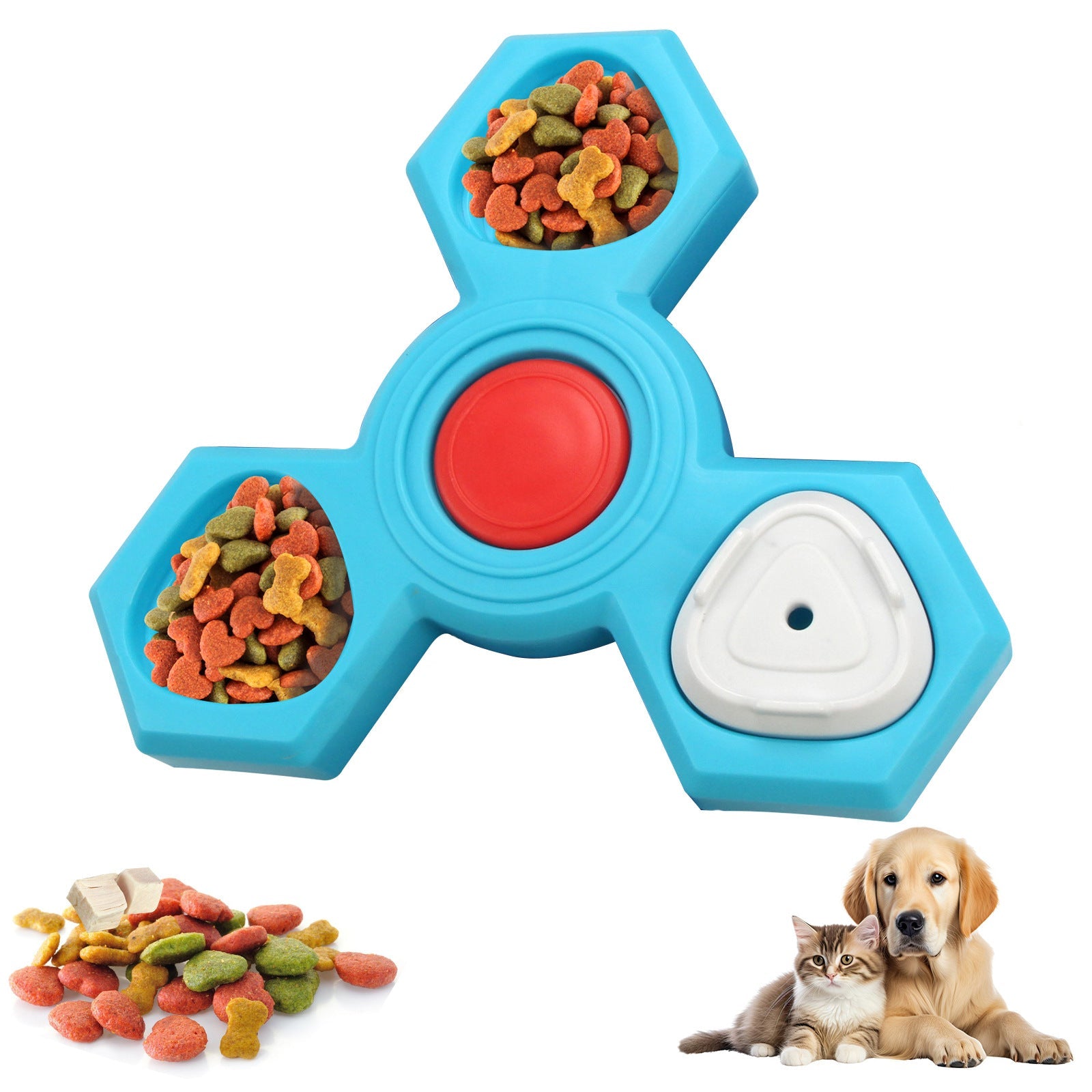KFX-6496317 Interactive Dog Puzzle Toy - Treat Dispensing Slow Feeder for Pet Enrichment and IQ Training - Suitable for Small and Large Dogs