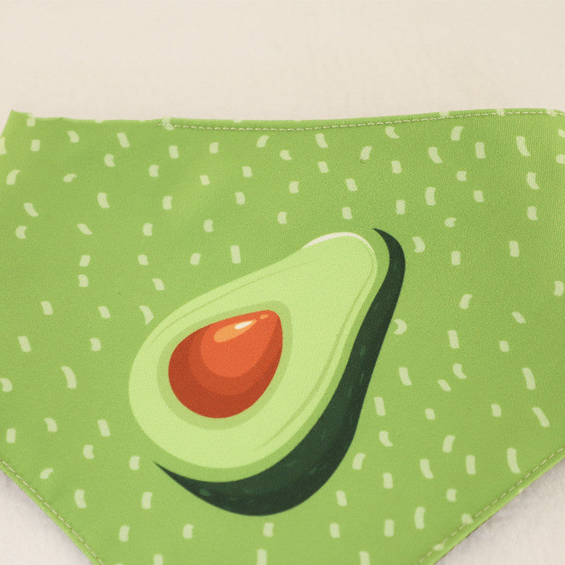 KFX-6496445 Refreshing Avocado Triangle Scarf for Dogs and Cats - Universal Fit, Four Seasons, Waterproof Polyester