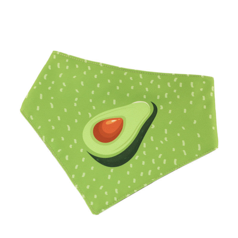 KFX-6496445 Refreshing Avocado Triangle Scarf for Dogs and Cats - Universal Fit, Four Seasons, Waterproof Polyester