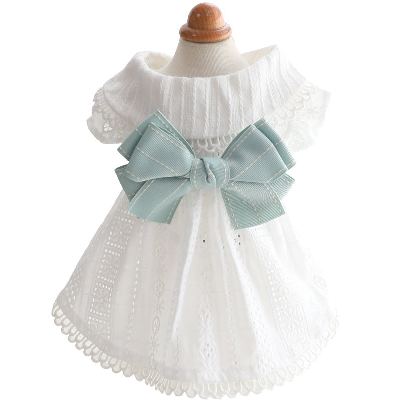 KFX-6497213 Mint Butterfly Summer Dress for Cats, Cotton Fabric, Sizes XS to XL