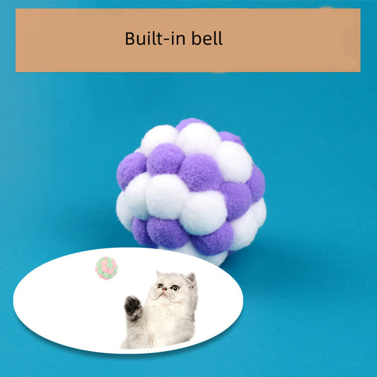 KFX-6497469 Plush Bite-Resistant Cat Toy Set with Bell Ball - 3 Piece Boxed Collection