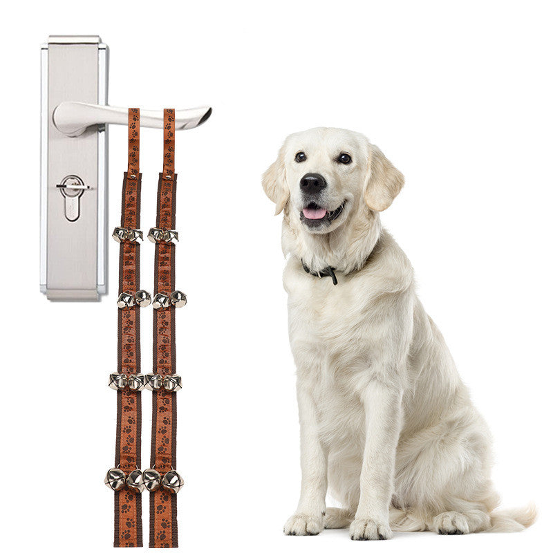KFX-6498621 Pet Doorbell with Sounding Iron Bell and Durable Polyester Rope