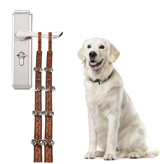 KFX-6498621 Pet Doorbell with Sounding Iron Bell and Durable Polyester Rope