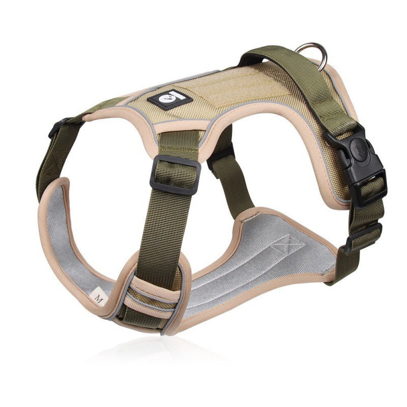 KFX-6503869 Explosion-Proof Chest Harness for Medium to Large Dogs - Purple, Lake Blue, Khaki, Black