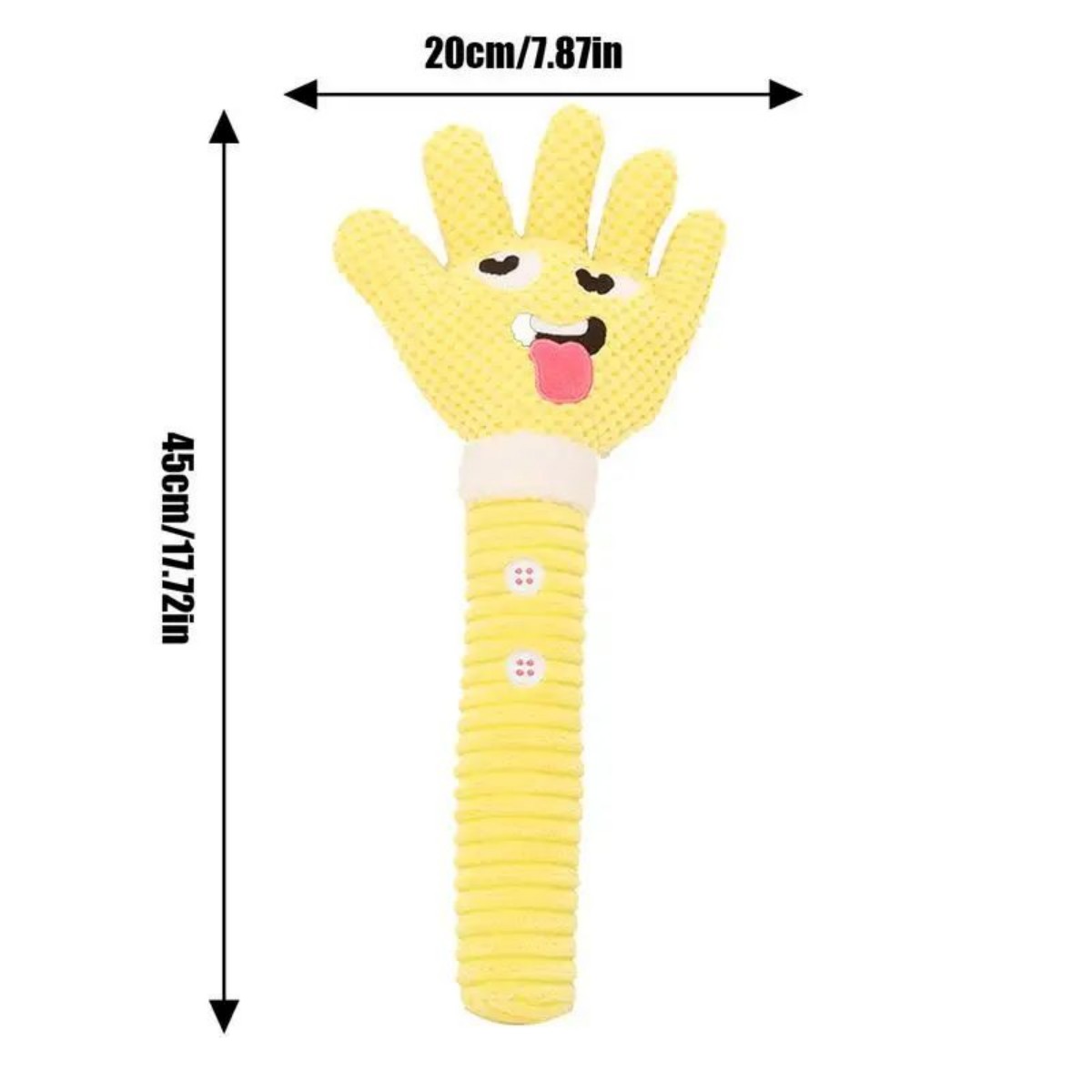 KFX-6504253 Palm-Shaped Plush Dog Teething Toy with Squeaker - Bite Resistant Chewing Accessory