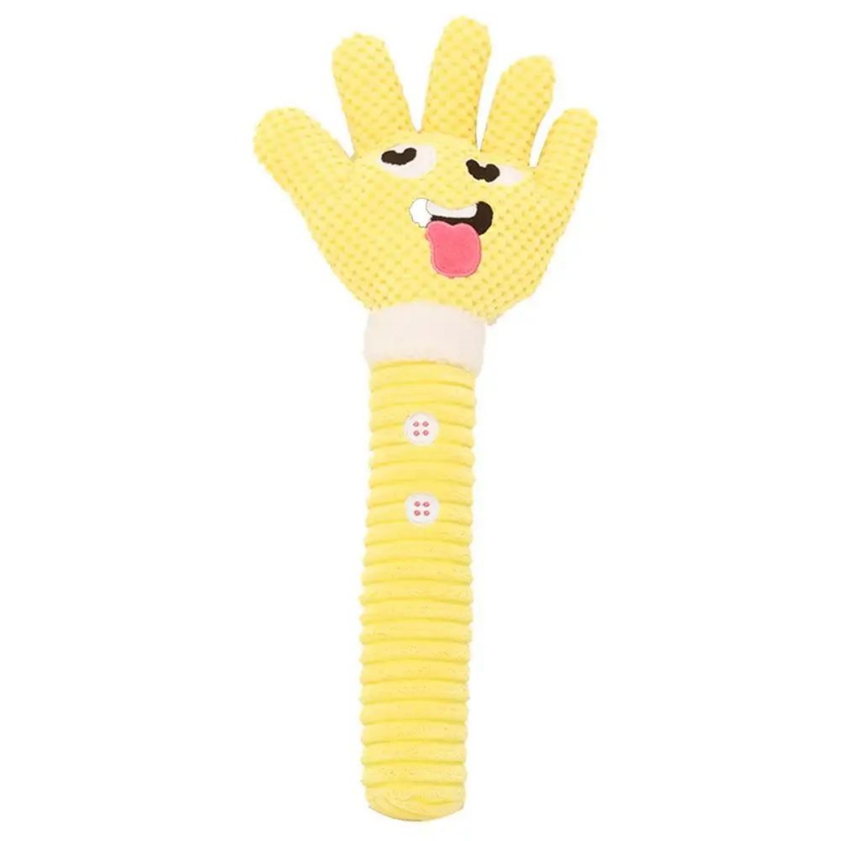 KFX-6504253 Palm-Shaped Plush Dog Teething Toy with Squeaker - Bite Resistant Chewing Accessory