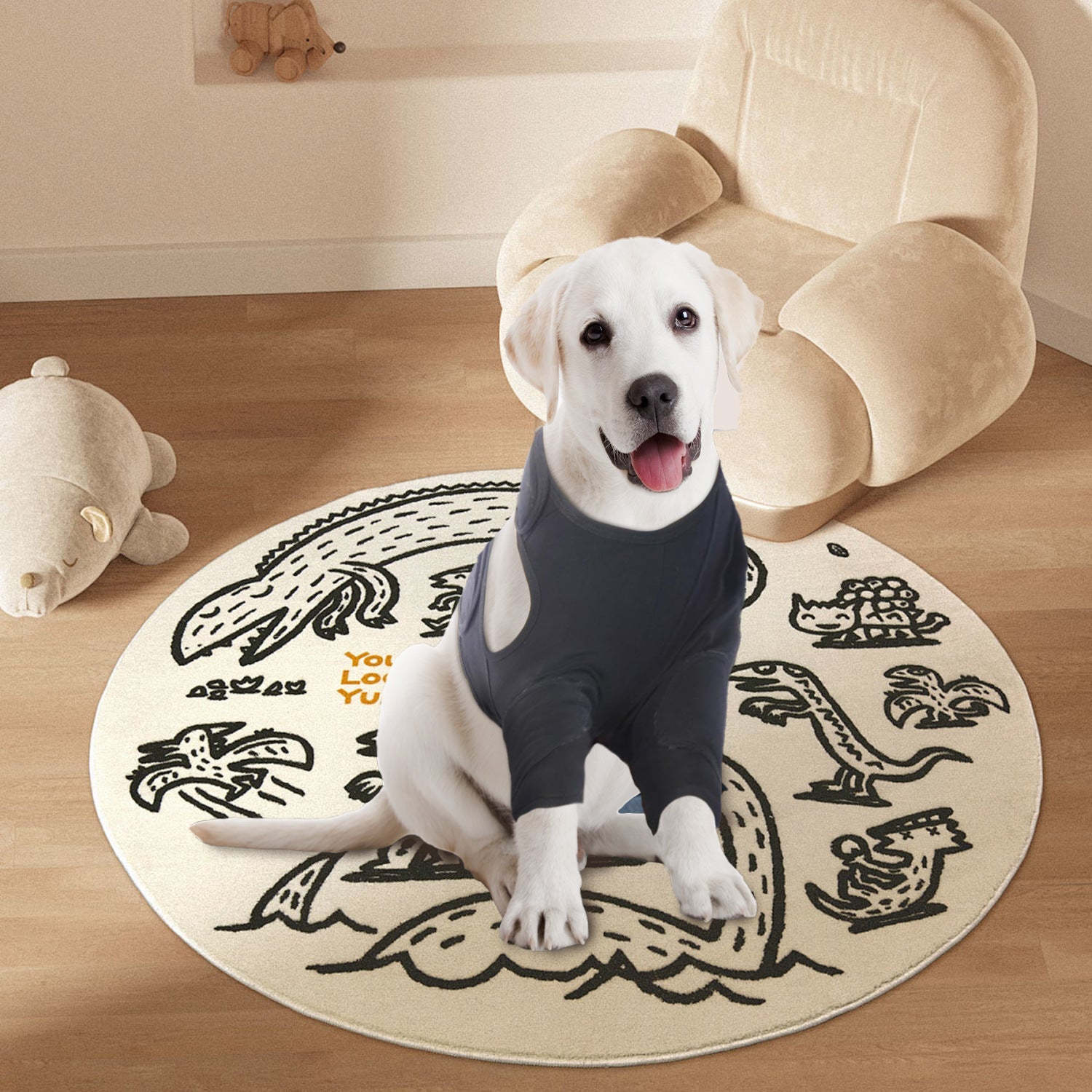 KFX-6505149 Dog Healing Support Sleeve for Front Leg - Comfortable Elbow Wrap for Licking Prevention