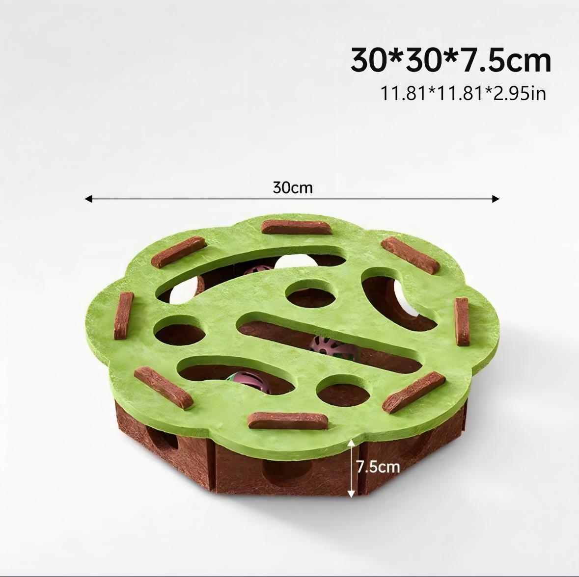 KFX-6505405 Interactive Cat Puzzle Toy with Maze and Bell Ball for Indoor Mental Stimulation and Exercise