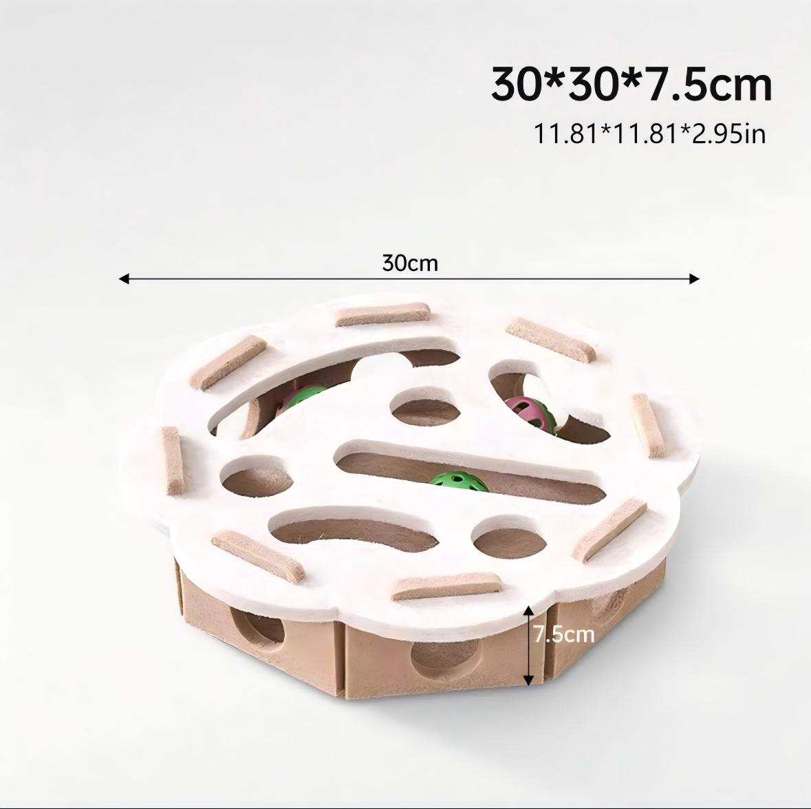KFX-6505405 Interactive Cat Puzzle Toy with Maze and Bell Ball for Indoor Mental Stimulation and Exercise