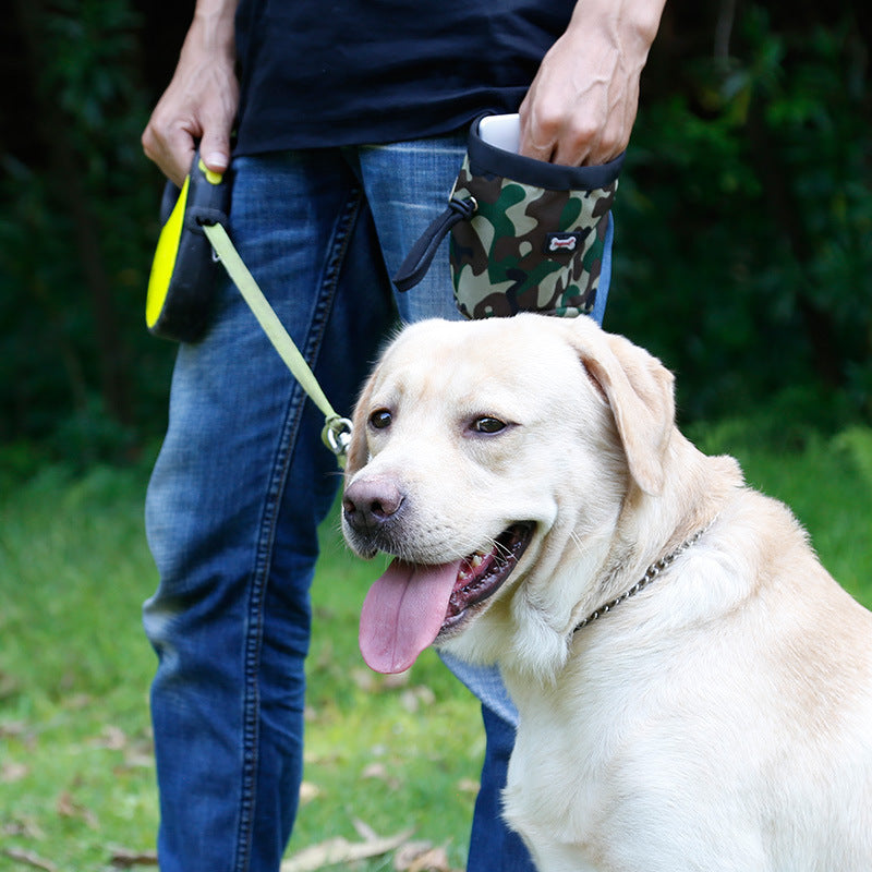 KFX-6506813 Camouflage Dog Walking Pocket Essentials - Soft Oxford Material, 200ml Capacity, Green and Pink Options