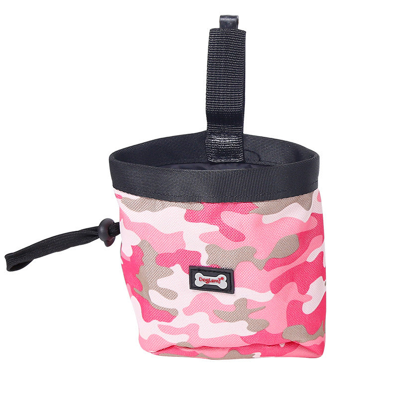 KFX-6506813 Camouflage Dog Walking Pocket Essentials - Soft Oxford Material, 200ml Capacity, Green and Pink Options