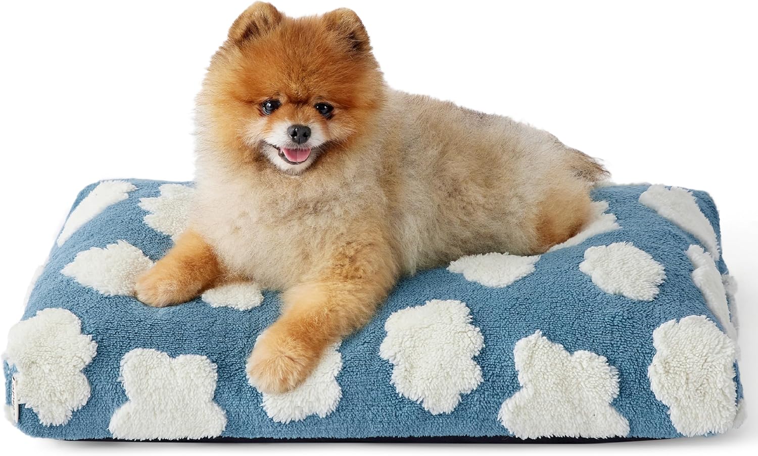 KFX-6507837 Large Thick Shredded Foam Dog Bed with Removable Cover - Cozy Plush Design with Anti-Slip Bottom