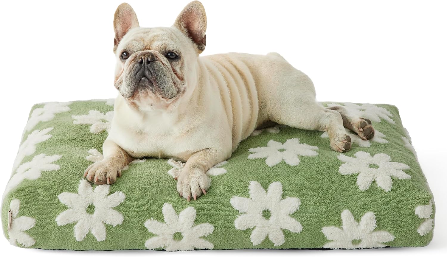 KFX-6507837 Large Thick Shredded Foam Dog Bed with Removable Cover - Cozy Plush Design with Anti-Slip Bottom