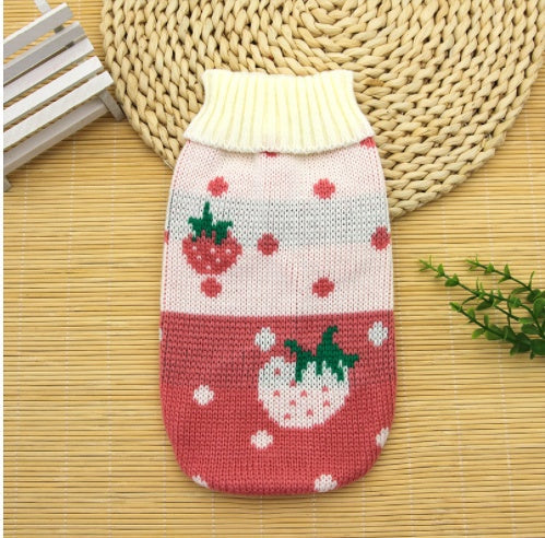 KFX-6508733 Knitted Wool Winter Sweater for Small Dogs - Multiple Sizes Available