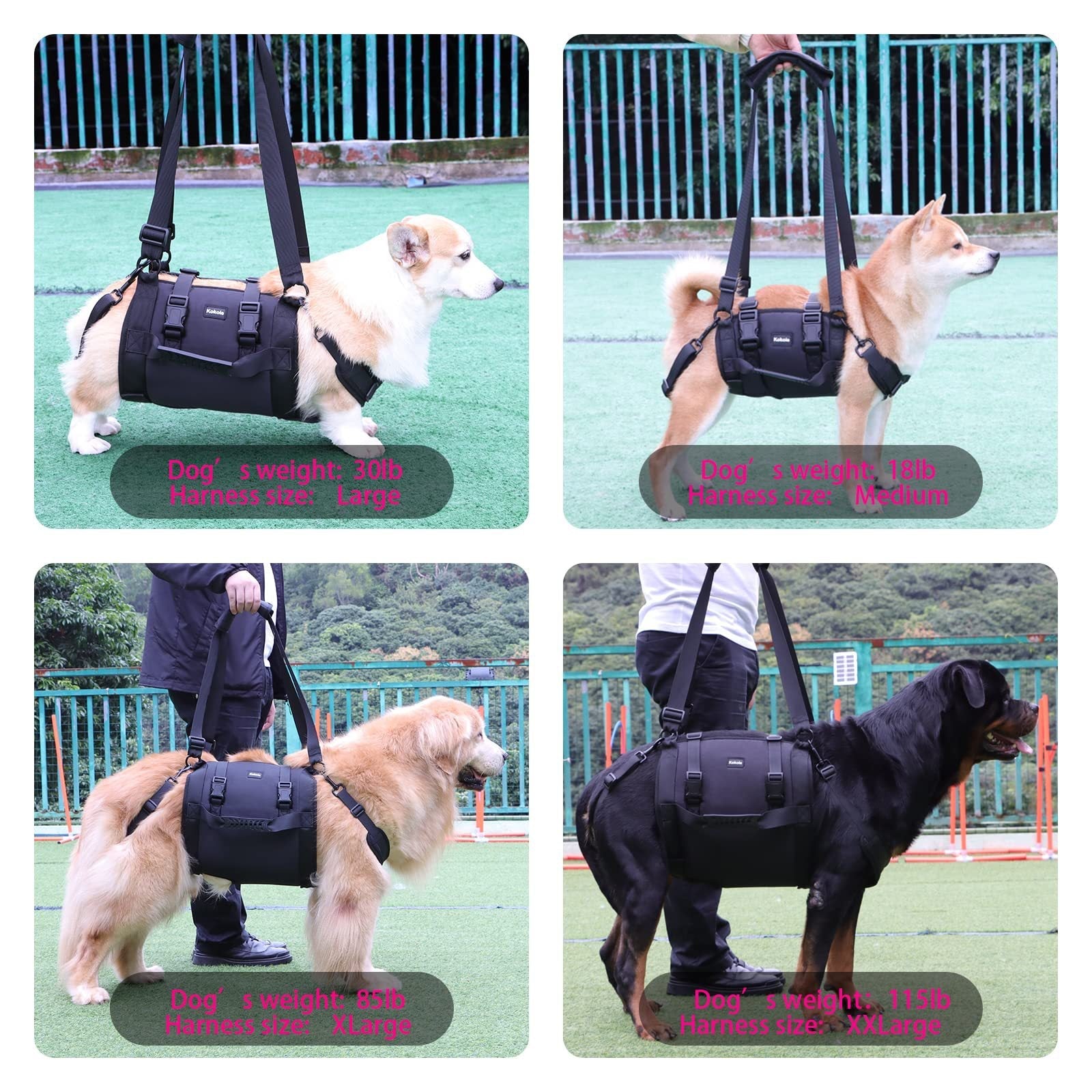 KFX-6509629 Outdoor Dog Harness with Leg Support and Oxford Fabric for Rehabilitation