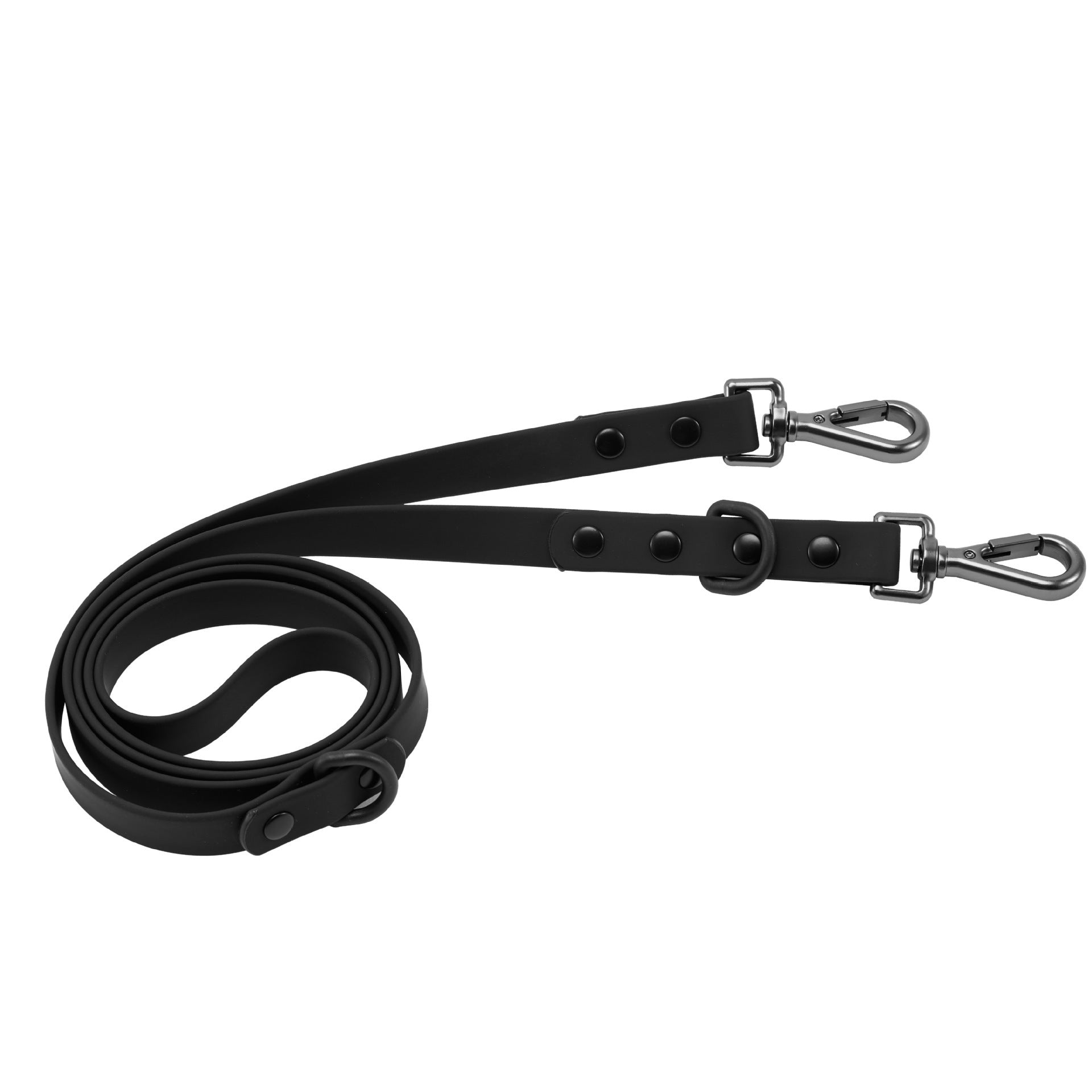 KFX-6510141 Multi-functional Double-Leash for Pet Walking - Durable PVC-Coated Webbing in Various Colors