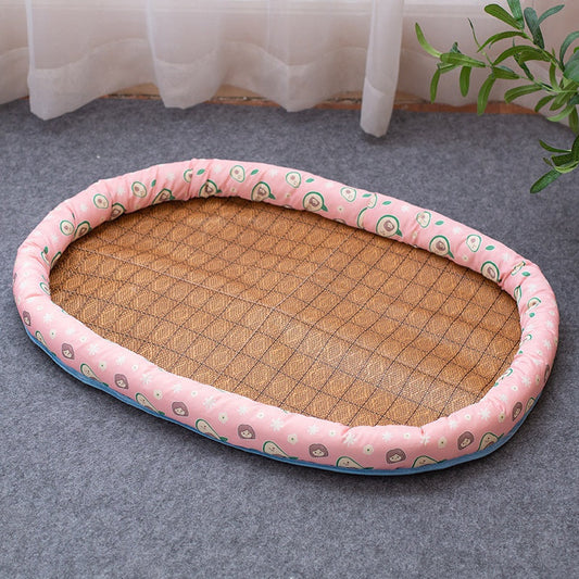 KFX-6514365 Cozy Indoor Linen Pet Bed - Multiple Sizes for Cats and Small Dogs