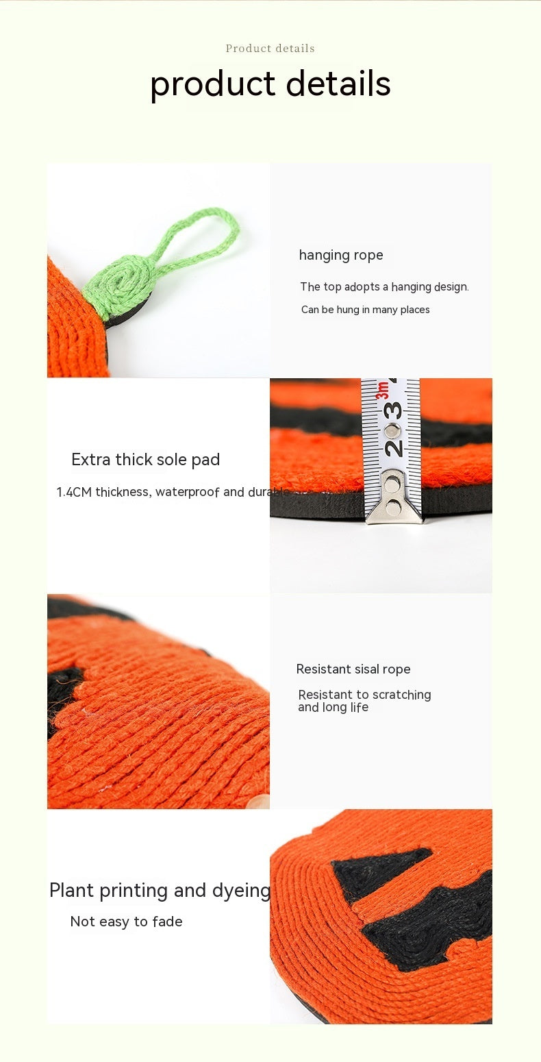 KFX-6516285 Pumpkin Cat Scratching Pad - EVA Sisal Hemp Rope, Anti-Scratching Design