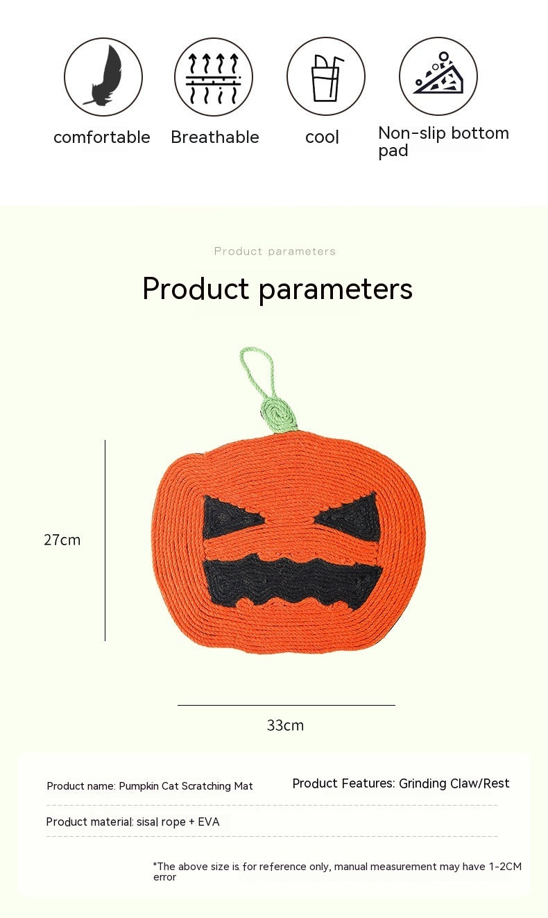 KFX-6516285 Pumpkin Cat Scratching Pad - EVA Sisal Hemp Rope, Anti-Scratching Design