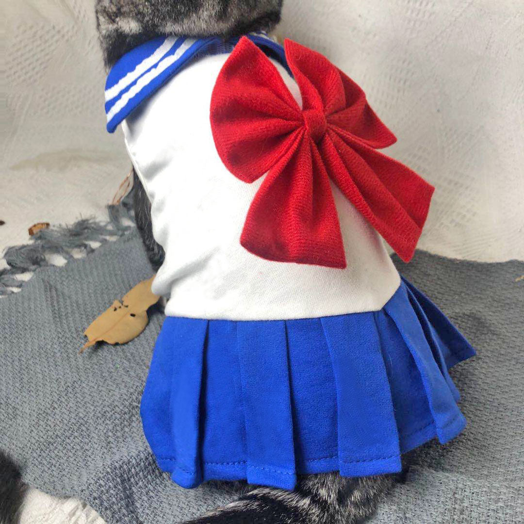 KFX-6516669 Stylish Spring and Summer Cat Clothes in Blue and Pink
