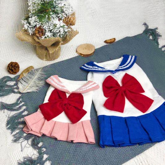KFX-6516669 Stylish Spring and Summer Cat Clothes in Blue and Pink