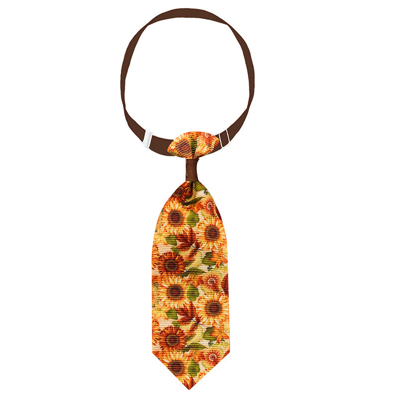 KFX-6518333 Sunflower Pet Tie Collar Decoration in Various Designs and Colors