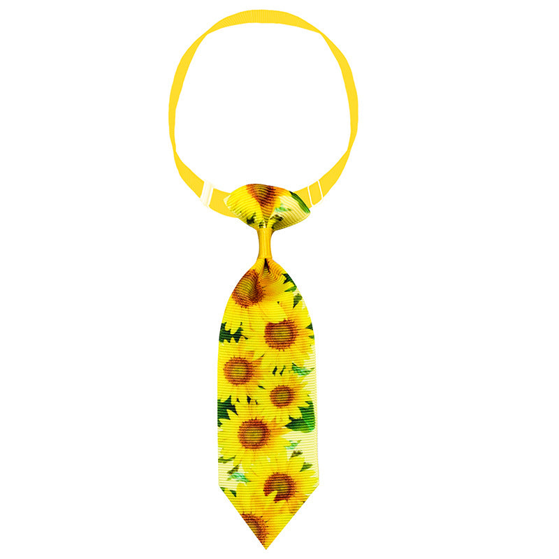 KFX-6518333 Sunflower Pet Tie Collar Decoration in Various Designs and Colors
