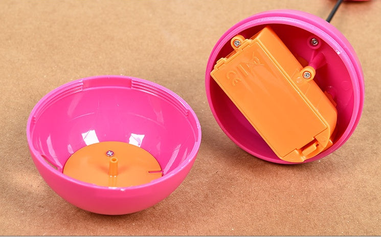 KFX-6519869 Interactive Tumbler Toy for Cats with Rotating Laser Light and Feather Accents