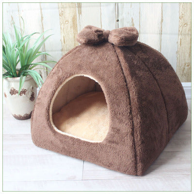 KFX-6520125 Enclosed Warm Yurt for Small Pets - Dual-Purpose Cat and Dog Nest