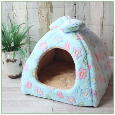KFX-6520125 Enclosed Warm Yurt for Small Pets - Dual-Purpose Cat and Dog Nest