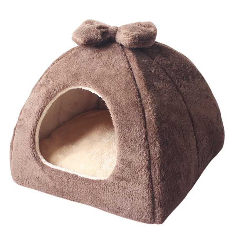 KFX-6520125 Enclosed Warm Yurt for Small Pets - Dual-Purpose Cat and Dog Nest