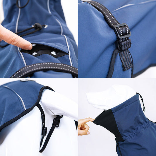 KFX-6520509 Waterproof Cold-proof Cotton Dog Undershirt with Elastic Fabric and Velvet Lining