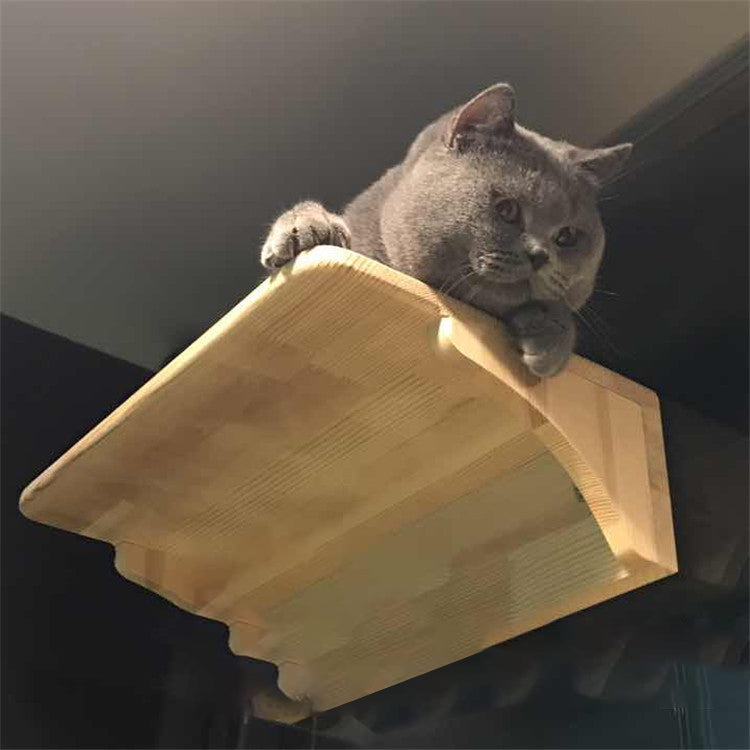 KFX-6525117 Wall-Mounted Solid Wood Cat Litter Box - Available in Two Sizes