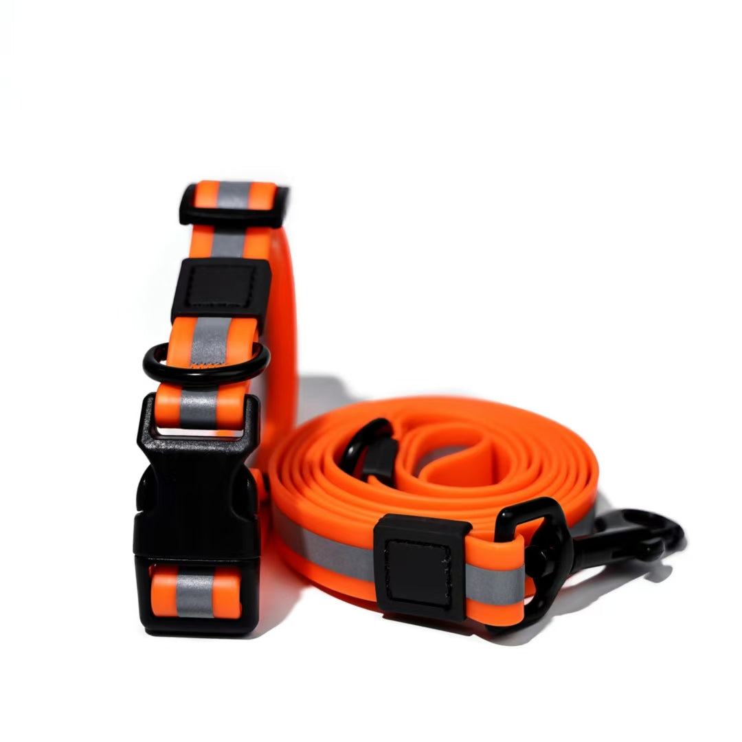 KFX-6525629 Reflective Dog Leash Set with Waterproof and Odor-Resistant Material for Enhanced Nighttime Visibility
