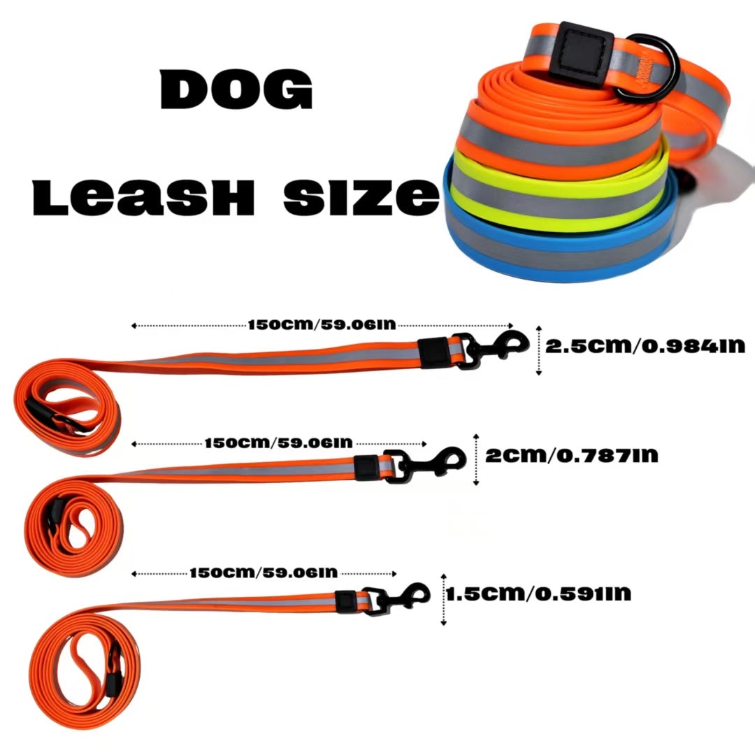 KFX-6525629 Reflective Dog Leash Set with Waterproof and Odor-Resistant Material for Enhanced Nighttime Visibility