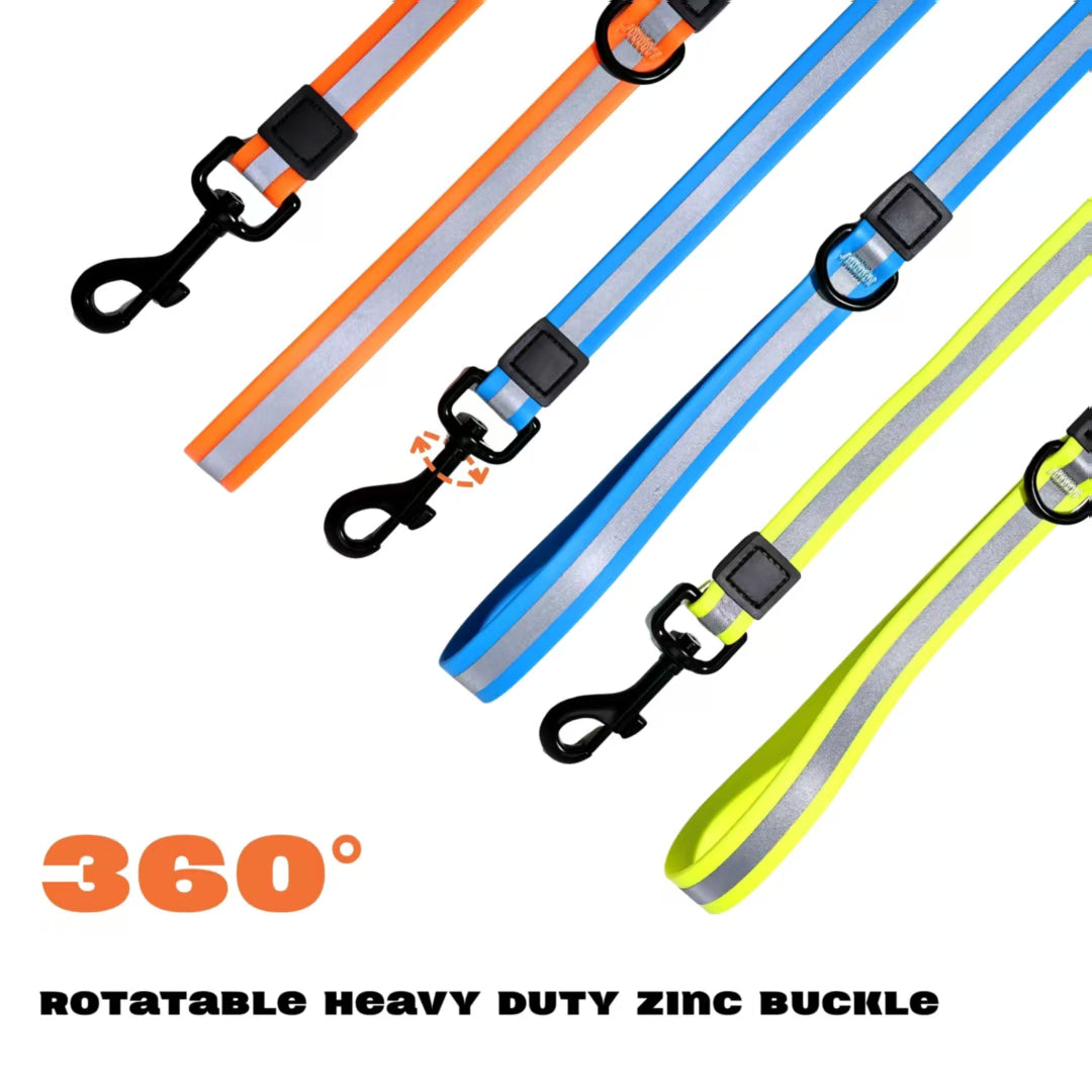 KFX-6525629 Reflective Dog Leash Set with Waterproof and Odor-Resistant Material for Enhanced Nighttime Visibility