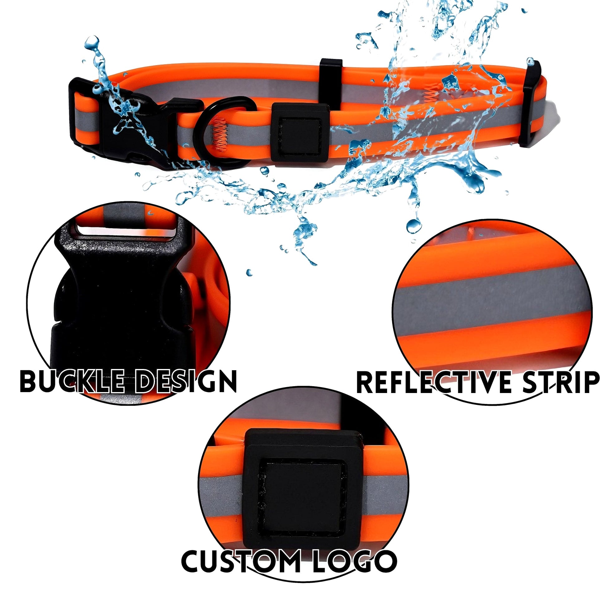 KFX-6525629 Reflective Dog Leash Set with Waterproof and Odor-Resistant Material for Enhanced Nighttime Visibility