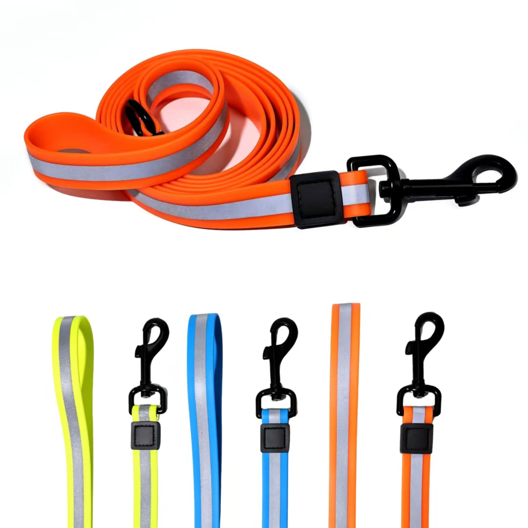 KFX-6525629 Reflective Dog Leash Set with Waterproof and Odor-Resistant Material for Enhanced Nighttime Visibility
