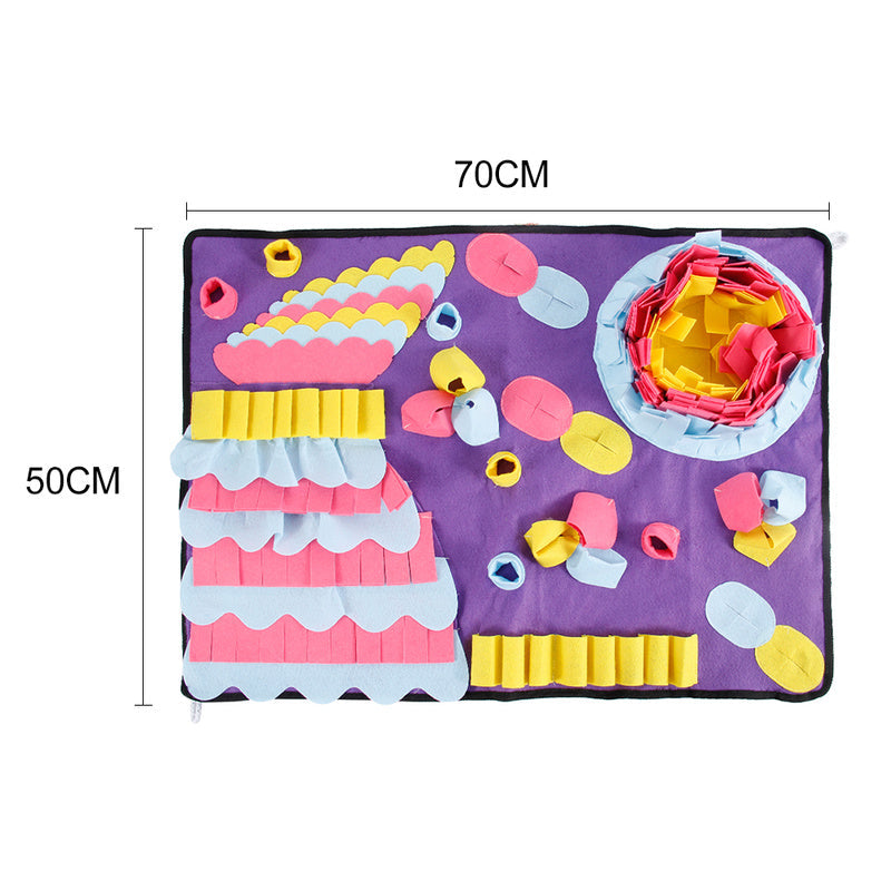 KFX-6526653 Sniffing Pad for Dogs - 70x50cm Needle Felt Cloth Interactive Toy