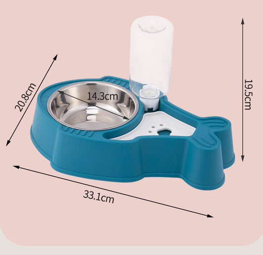KFX-6527805 Pet 2-in-1 Automatic Drinking Bowl with Moisture Proof Design - Eco-Friendly PP Material in Blue, Pink or Green